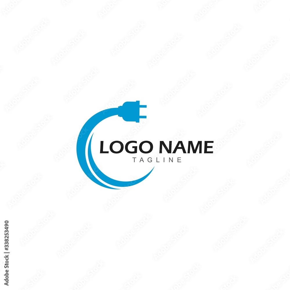 Electrical plug logo vector icon illustration