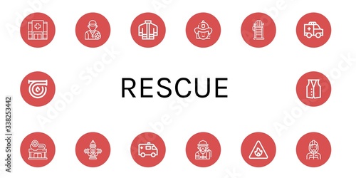 rescue icon set