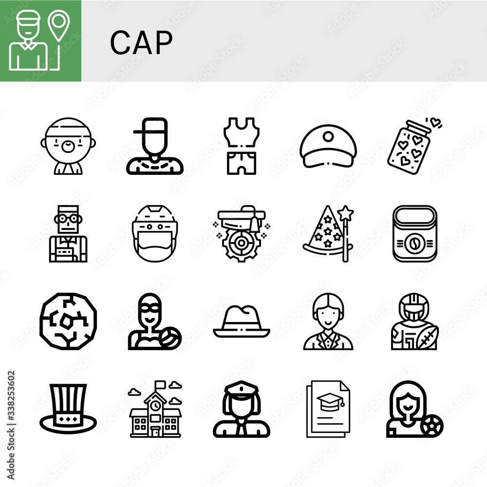 Set of cap icons