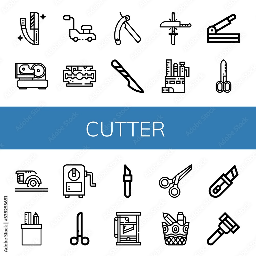 Fototapeta premium cutter icon set