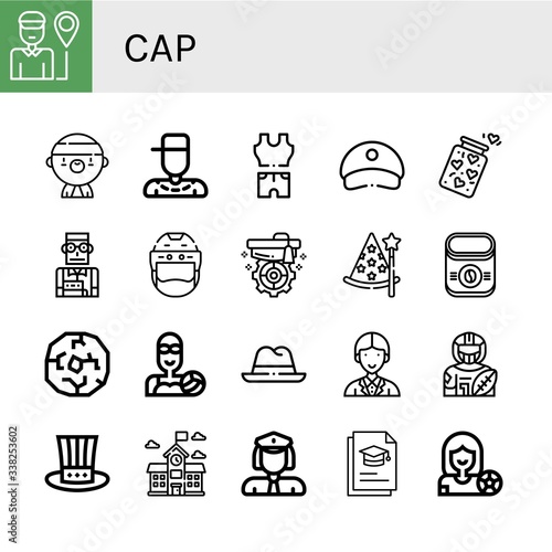 Set of cap icons