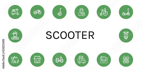 Set of scooter icons