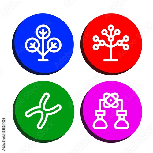 genetics simple icons set