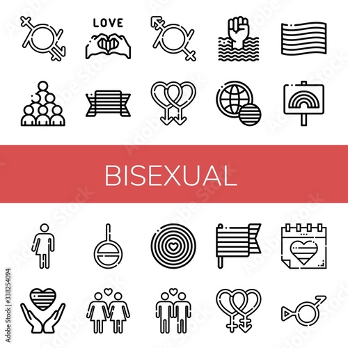 bisexual icon set