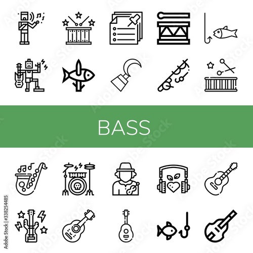 bass simple icons set