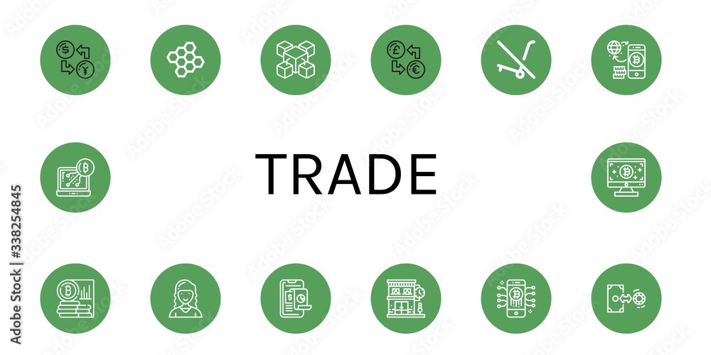 trade simple icons set trade simple icons set