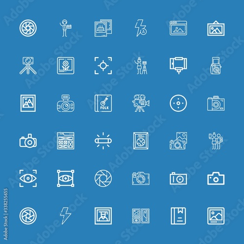 Editable 36 photography icons for web and mobile