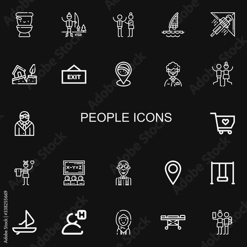 Editable 22 people icons for web and mobile