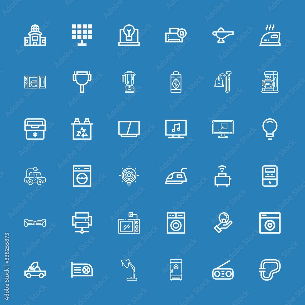 Editable 36 electrical icons for web and mobile