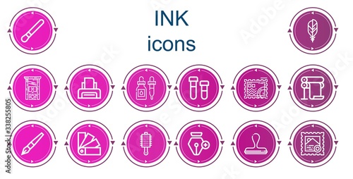Editable 14 ink icons for web and mobile