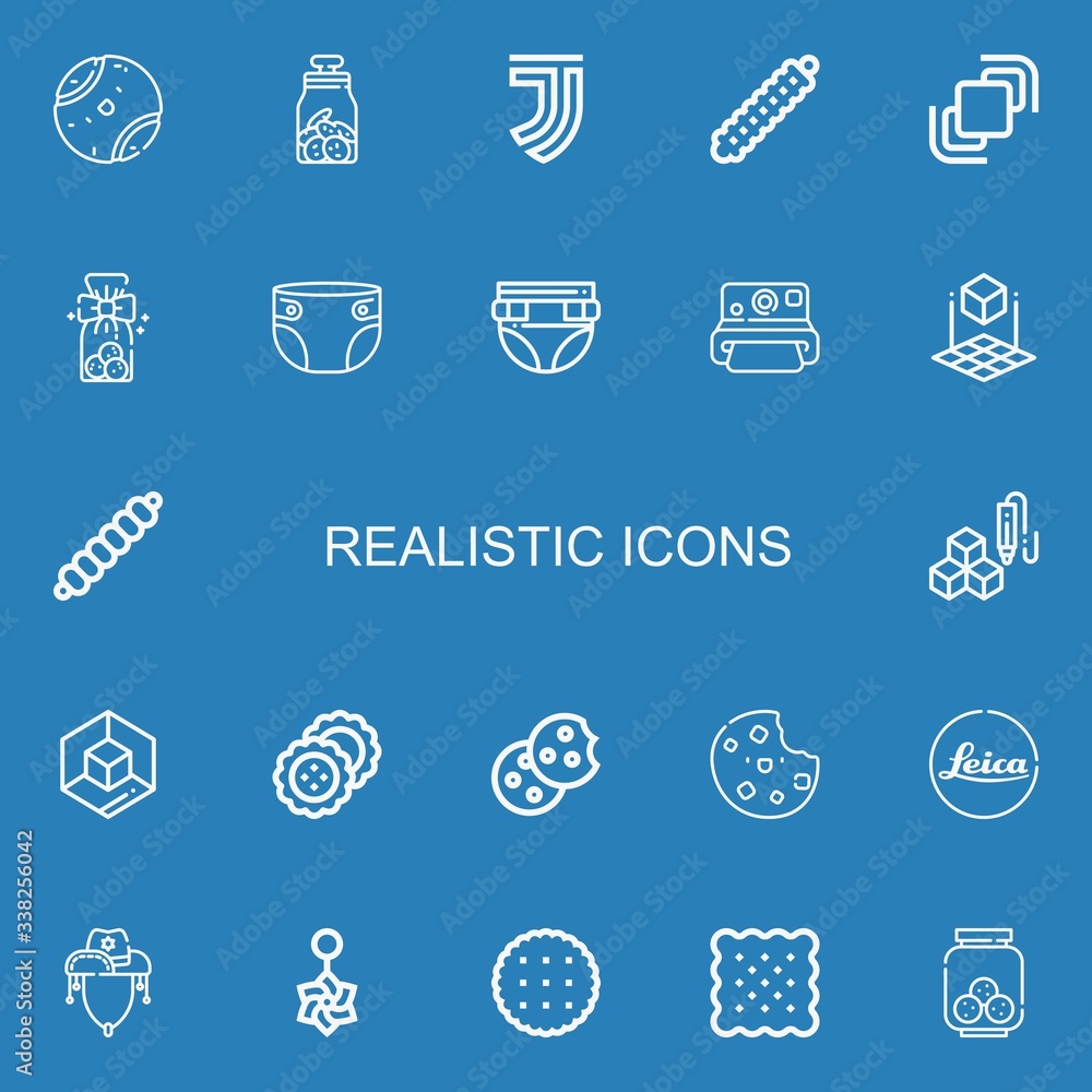 Editable 22 realistic icons for web and mobile Editable 22 realistic icons for web and mobile