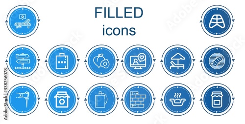 Editable 14 filled icons for web and mobile