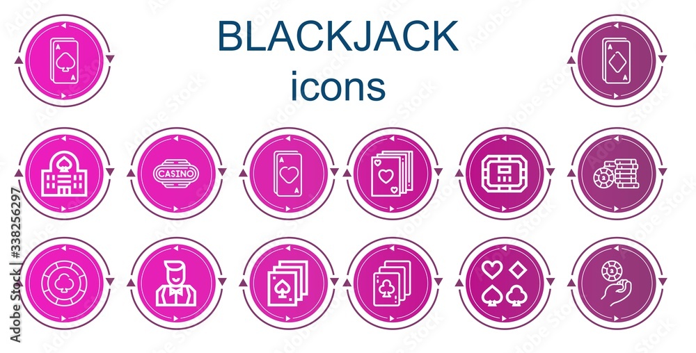 Editable 14 blackjack icons for web and mobile Editable 14 blackjack icons for web and mobile