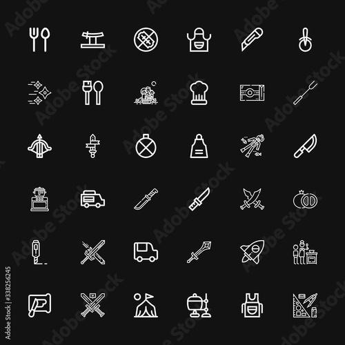 Editable 36 knife icons for web and mobile