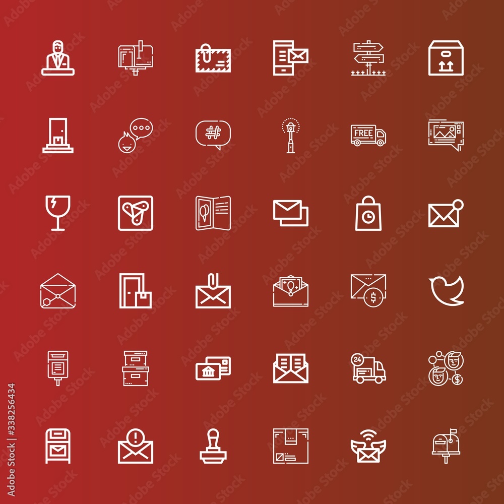 Editable 36 post icons for web and mobile