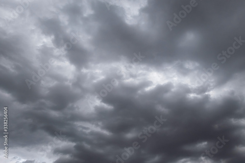 Dark storm clouds before rain used for climate background. Clouds become dark gray before raining.