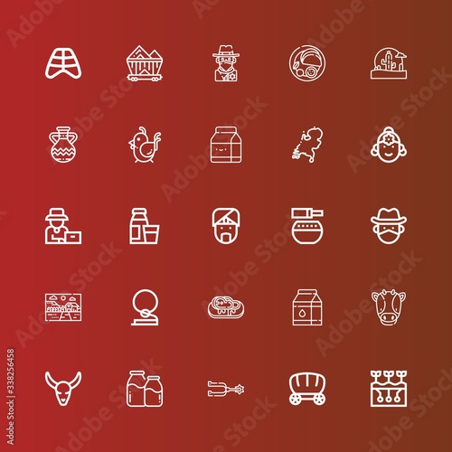 Editable 25 cow icons for web and mobile
