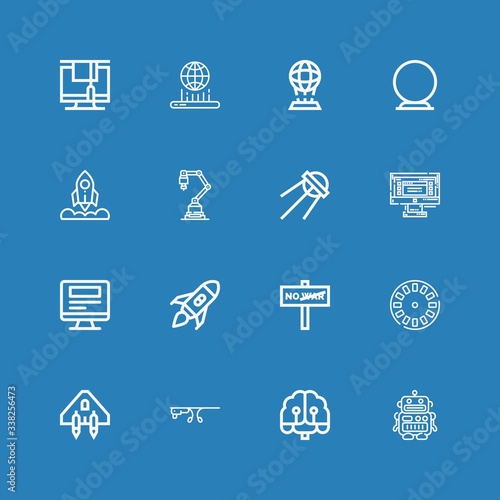 Editable 16 futuristic icons for web and mobile