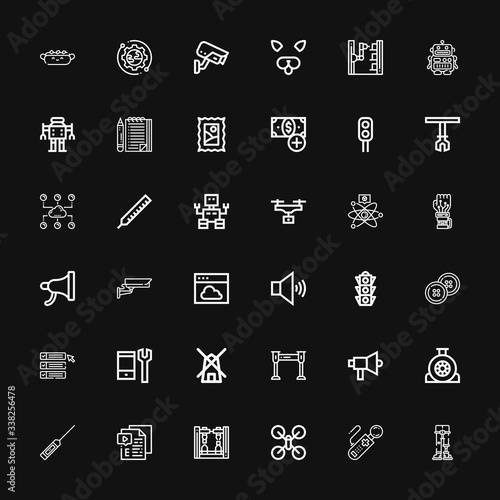 Editable 36 control icons for web and mobile