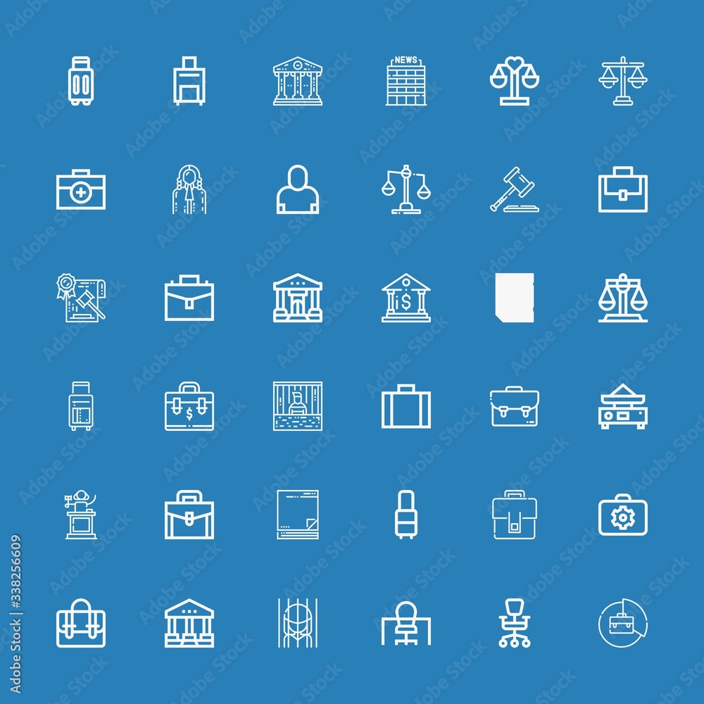 Editable 36 briefcase icons for web and mobile
