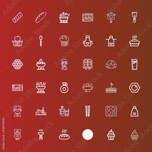 Editable 36 cooking icons for web and mobile