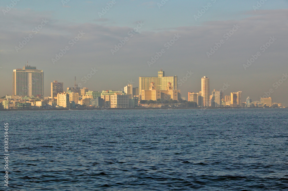 Skyline and ocean of Havana, Cuba