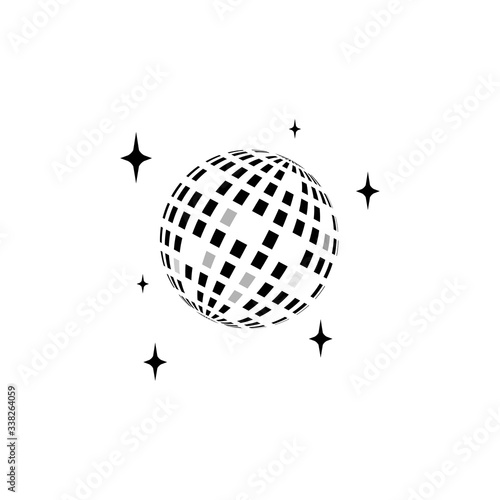 Disco ball vector icon illustration design template
