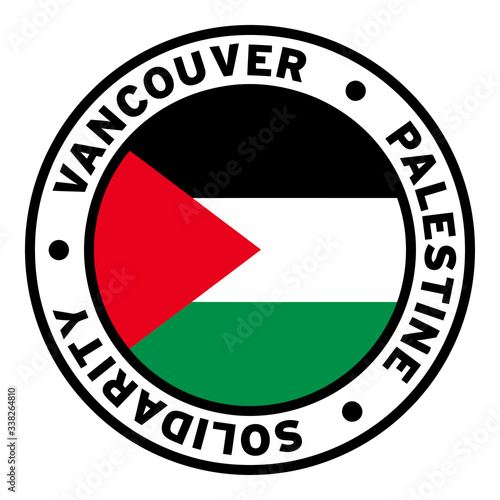 Round Vancouver Palestine Solidarity Flag Clipart