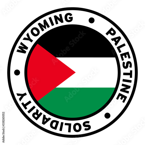 Round Wyoming Palestine Solidarity Flag Clipart