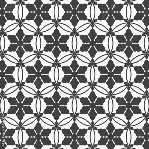 Vector pattern  repeating circles and abstract flower in center. Pattern is clean for fabric  wallpaper  printing. Pattern is on swatches panel