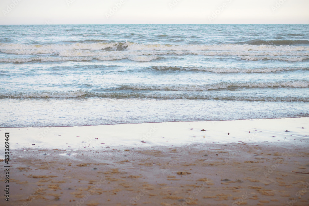 Sand beach and waves. Sand beach and waves.