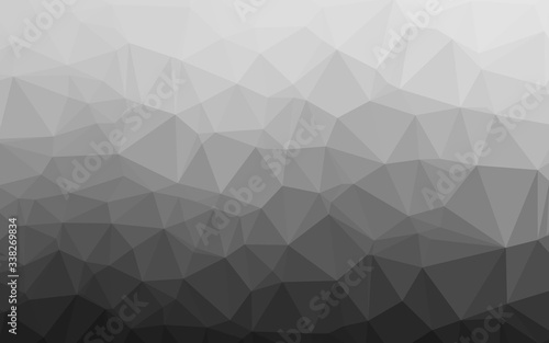 Light Silver, Gray vector low poly layout. Triangular geometric sample with gradient. The best triangular design for your business.