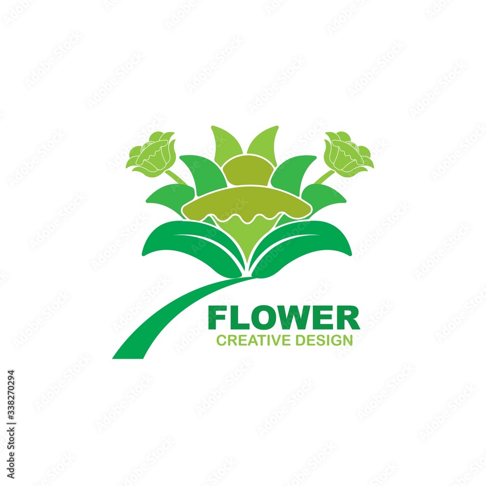 Flower logo design vector illustration
