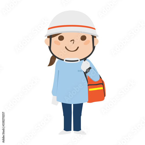 女性の救急救命士のイラスト。