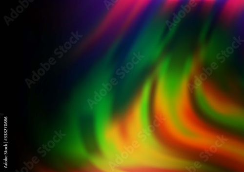 Dark Multicolor, Rainbow vector pattern with liquid shapes. Colorful illustration in abstract marble style with gradient. The elegant pattern for brand book.