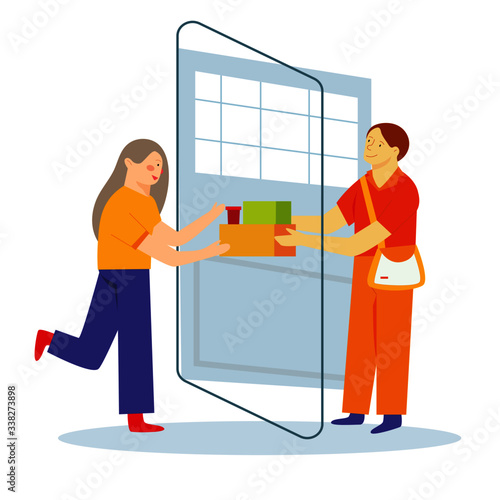 Man service delivery for home concept design vector