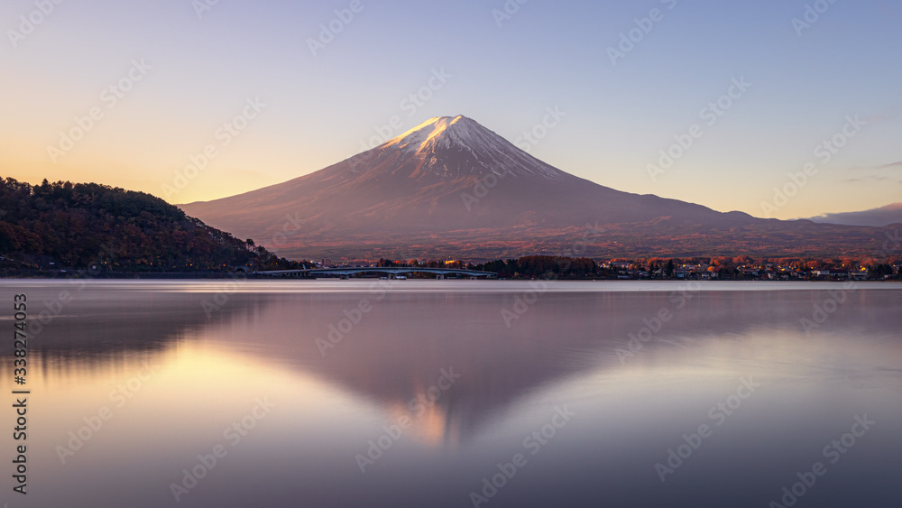 Sunrise of Mount Fuji at Kawaguchiko, Japan