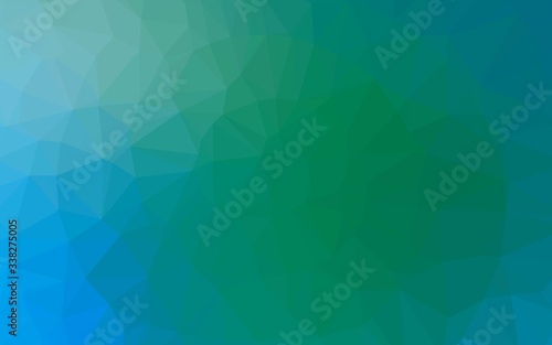 Light Blue, Green vector triangle mosaic cover. Glitter abstract illustration with an elegant design. New texture for your design.