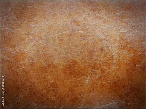 Full frame of brown leather background.  Rough brown leather background with blank space for your work.