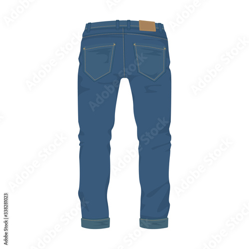 Jeans vector icon.Cartoon vector icon isolated on white background jeans.