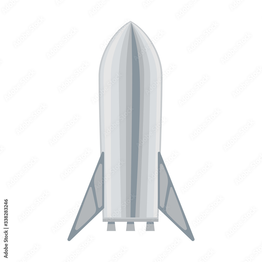 Space rocket vector icon.Cartoon vector icon isolated on white background space rocket.