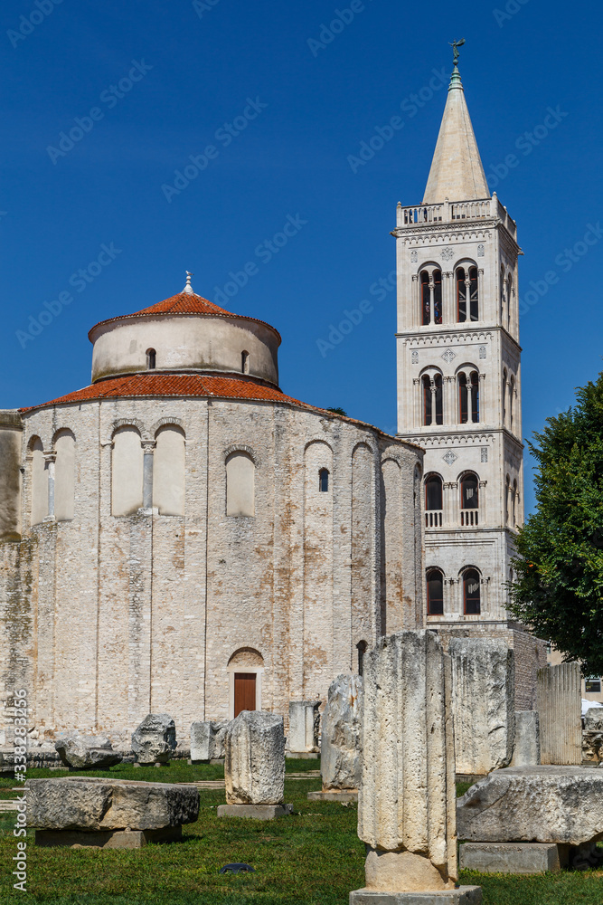 Byzantine rotunda church of St. Donat in the historic centre of Zadar, Croatia