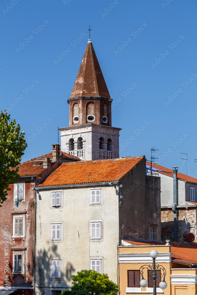 Medieval church in the historic centre of Zadar town, Croatia