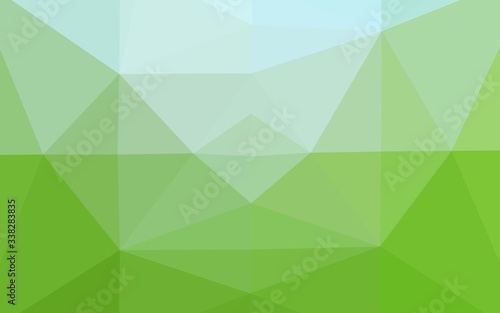 Light Green vector triangle mosaic texture. An elegant bright illustration with gradient. New texture for your design.
