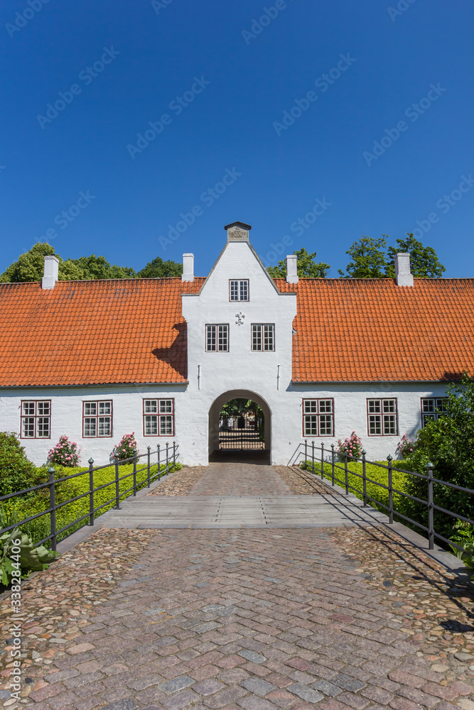 Bridge leading to the Schackenborg castle in Mogeltonder, Denmark
