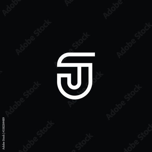 Minimal elegant monogram art logo. Outstanding professional trendy awesome artistic J JJ TJ JT initial based Alphabet icon logo. Premium Business logo White color on black background