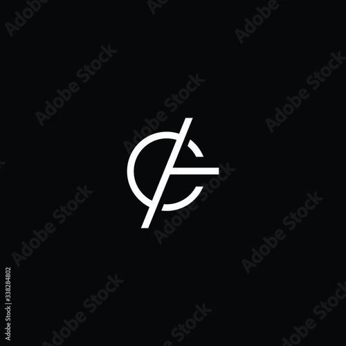 Minimal elegant monogram art logo. Outstanding professional trendy awesome artistic CT TC initial based Alphabet icon logo. Premium Business logo White color on black background