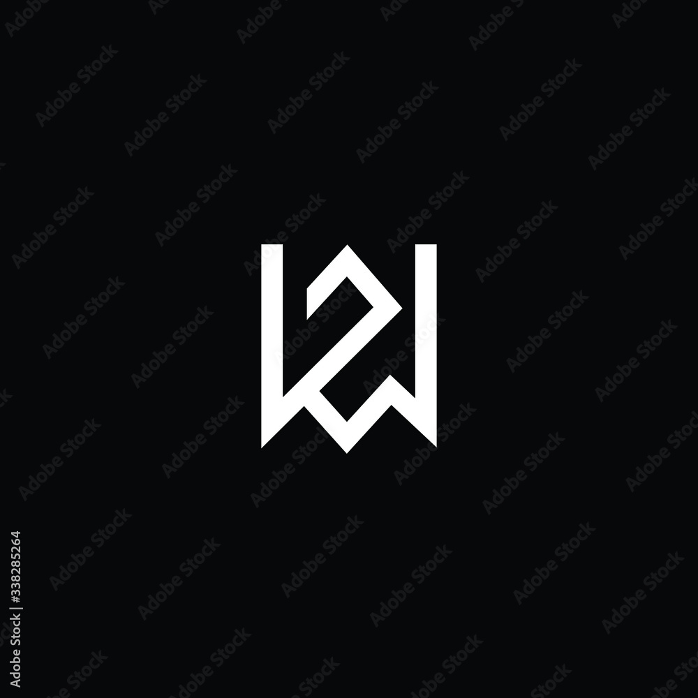 Minimal elegant monogram art logo. Outstanding professional trendy awesome artistic WZ ZW initial based Alphabet icon logo. Premium Business logo White color on black background Minimal elegant monogram art logo. Outstanding professional trendy awesome artistic WZ ZW initial based Alphabet icon logo. Premium Business logo White color on black background