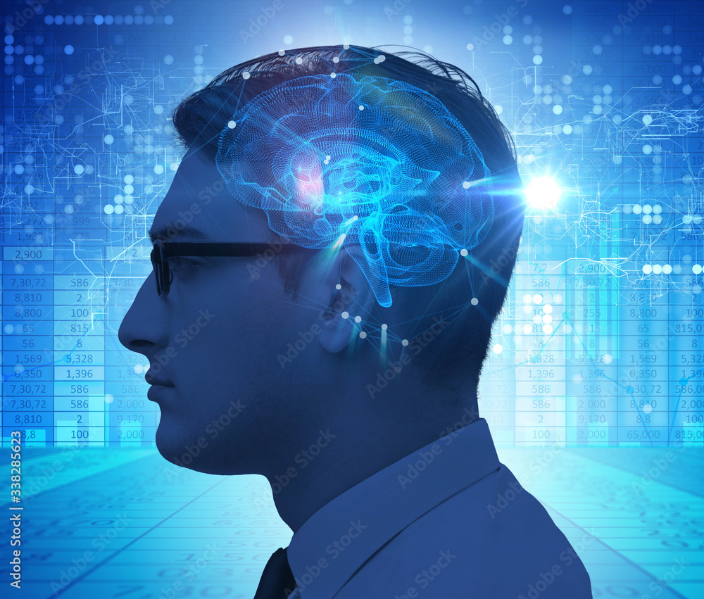 Obraz premium Artificial intelligence concept with man