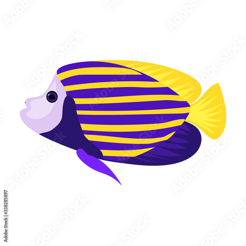 Tropical fish vector icon.Cartoon vector icon isolated on white background tropical fish.